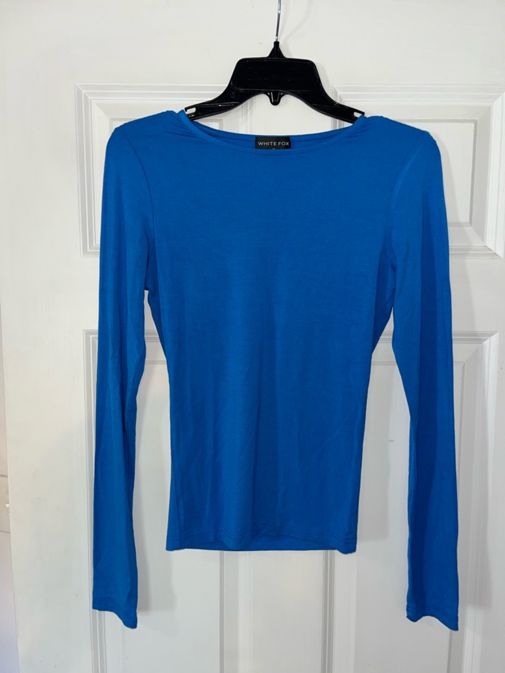 White Fox Boutique Long Sleeve Boatneck Top - Blue